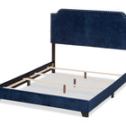 Baxton Studio Darcy Luxe and Glamour Navy Velvet Upholstered King Size Bed