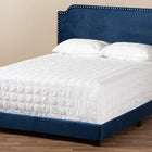 Baxton Studio Darcy Luxe and Glamour Navy Velvet Upholstered King Size Bed