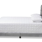Baxton Studio Embla Modern and Contemporary Grey Velvet Fabric Upholstered King Size Bed