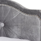 Baxton Studio Embla Modern and Contemporary Grey Velvet Fabric Upholstered King Size Bed