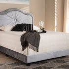 Baxton Studio Embla Modern and Contemporary Grey Velvet Fabric Upholstered King Size Bed