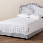 Baxton Studio Embla Modern and Contemporary Grey Velvet Fabric Upholstered King Size Bed