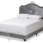Baxton Studio Embla Modern and Contemporary Grey Velvet Fabric Upholstered King Size Bed