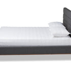 Baxton Studio Erlend Mid-Century Modern Dark Grey Fabric Upholstered Queen Size Platform Bed