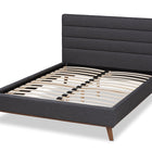 Baxton Studio Erlend Mid-Century Modern Dark Grey Fabric Upholstered Queen Size Platform Bed