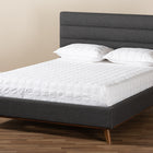 Baxton Studio Erlend Mid-Century Modern Dark Grey Fabric Upholstered Queen Size Platform Bed