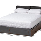 Baxton Studio Rikke Modern and Contemporary Two-Tone Gray and Walnut Finished Wood Queen Size Platform Storage Bed with Gray Fabric Upholstered Headboard