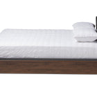 Baxton Studio Rikke Modern and Contemporary Two-Tone Gray and Walnut Finished Wood Queen Size Platform Storage Bed with Gray Fabric Upholstered Headboard