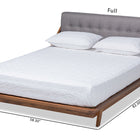 Baxton Studio Sante Mid-Century Modern Grey Fabric Upholstered Wood Full Size Platform Bed