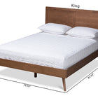 Baxton Studio Zenon Mid-Century Modern Walnut Brown Finished Wood King Size Platform Bed