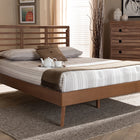 Baxton Studio Calisto Mid-Century Modern Walnut Brown Finished Wood King Size Platform Bed