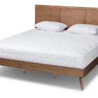 Baxton Studio Zenon Mid-Century Modern Walnut Brown Finished Wood King Size Platform Bed