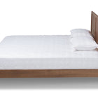 Baxton Studio Zenon Mid-Century Modern Walnut Brown Finished Wood King Size Platform Bed