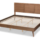 Baxton Studio Zenon Mid-Century Modern Walnut Brown Finished Wood King Size Platform Bed
