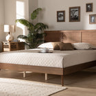 Baxton Studio Zenon Mid-Century Modern Walnut Brown Finished Wood King Size Platform Bed