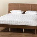 Baxton Studio Zenon Mid-Century Modern Walnut Brown Finished Wood King Size Platform Bed