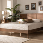 Baxton Studio Artemis Mid-Century Modern Walnut Brown Finished Wood King Size Platform Bed