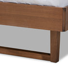 Baxton Studio Natalia Mid-Century Modern Dark Grey Fabric Upholstered and Ash Walnut Finished Wood Queen Size Platform Bed