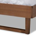 Baxton Studio Natalia Mid-Century Modern Light Grey Fabric Upholstered and Ash Walnut Finished Wood King Size Platform Bed