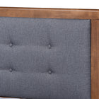 Baxton Studio Emele Modern Transitional Dark Grey Fabric Upholstered and Ash Walnut Brown Finished Wood King Size Platform Bed