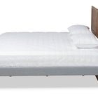 Baxton Studio Gabriela Rustic Modern Dark Grey Fabric Upholstered and Ash Walnut Brown Finished Wood King Size Platform Bed