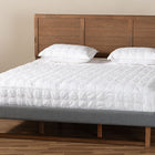 Baxton Studio Gabriela Rustic Modern Dark Grey Fabric Upholstered and Ash Walnut Brown Finished Wood King Size Platform Bed