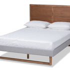 Baxton Studio Eloise Rustic Modern Light Grey Fabric Upholstered and Ash Walnut Brown Finished Wood King Size Platform Bed