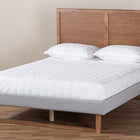Baxton Studio Eloise Rustic Modern Light Grey Fabric Upholstered and Ash Walnut Brown Finished Wood King Size Platform Bed
