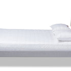 Baxton Studio Claudia Rustic Modern Light Grey Fabric Upholstered and Walnut Brown Finished Wood King Size Platform Bed