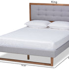 Baxton Studio Livinia Modern Transitional Light Grey Fabric Upholstered and Ash Walnut Brown Finished Wood King Size Platform Bed