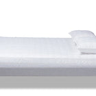 Baxton Studio Livinia Modern Transitional Light Grey Fabric Upholstered and Ash Walnut Brown Finished Wood King Size Platform Bed