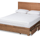 Baxton Studio Aras Modern and Contemporary Transitional Ash Walnut Brown Finished Wood Queen Size 3-Drawer Platform Storage Bed