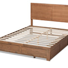 Baxton Studio Aras Modern and Contemporary Transitional Ash Walnut Brown Finished Wood Queen Size 3-Drawer Platform Storage Bed