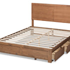 Baxton Studio Aras Modern and Contemporary Transitional Ash Walnut Brown Finished Wood Queen Size 3-Drawer Platform Storage Bed