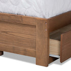Baxton Studio Aras Modern and Contemporary Transitional Ash Walnut Brown Finished Wood Queen Size 3-Drawer Platform Storage Bed