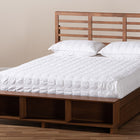 Baxton Studio Milana Modern Transitional Ash Walnut Brown Finished Wood 4-Drawer Queen Size Platform Storage Bed