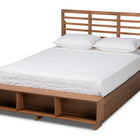 Baxton Studio Milana Modern Transitional Ash Walnut Brown Finished Wood 4-Drawer Queen Size Platform Storage Bed