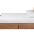 Baxton Studio Milana Modern Transitional Ash Walnut Brown Finished Wood 4-Drawer Queen Size Platform Storage Bed