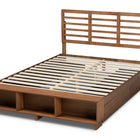 Baxton Studio Milana Modern Transitional Ash Walnut Brown Finished Wood 4-Drawer Full Size Platform Storage Bed