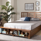 Baxton Studio Milana Modern Transitional Ash Walnut Brown Finished Wood 4-Drawer Full Size Platform Storage Bed