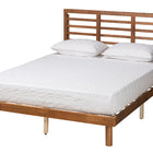 Baxton Studio Lucine Mid-Century Modern Ash Walnut Finished Wood Queen Size Platform Bed