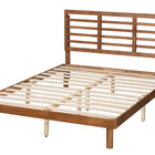 Baxton Studio Lucine Mid-Century Modern Ash Walnut Finished Wood Queen Size Platform Bed