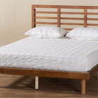 Baxton Studio Lucine Mid-Century Modern Ash Walnut Finished Wood Queen Size Platform Bed