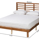 Baxton Studio Lucine Mid-Century Modern Ash Walnut Finished Wood Queen Size Platform Bed