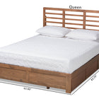 Baxton Studio Piera Modern and Contemporary Transitional Ash Walnut Brown Finished Wood Queen Size 3-Drawer Platform Storage Bed