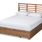 Baxton Studio Piera Modern and Contemporary Transitional Ash Walnut Brown Finished Wood Queen Size 3-Drawer Platform Storage Bed