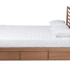 Baxton Studio Piera Modern and Contemporary Transitional Ash Walnut Brown Finished Wood Queen Size 3-Drawer Platform Storage Bed