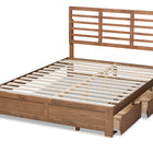 Baxton Studio Piera Modern and Contemporary Transitional Ash Walnut Brown Finished Wood Queen Size 3-Drawer Platform Storage Bed