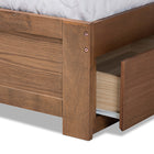 Baxton Studio Piera Modern and Contemporary Transitional Ash Walnut Brown Finished Wood Queen Size 3-Drawer Platform Storage Bed