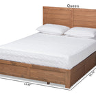 Baxton Studio Lisa Modern and Contemporary Transitional Ash Walnut Brown Finished Wood Queen Size 3-Drawer Platform Storage Bed